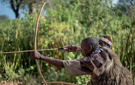 yoruba hunter with arrow and spear